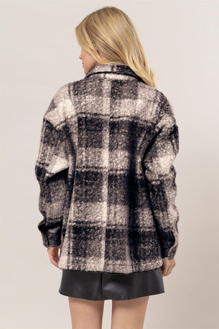 HAVE Plaid Button Up Bouclé Jacket