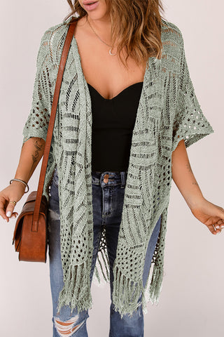 Open Front Cardigan with Fringes