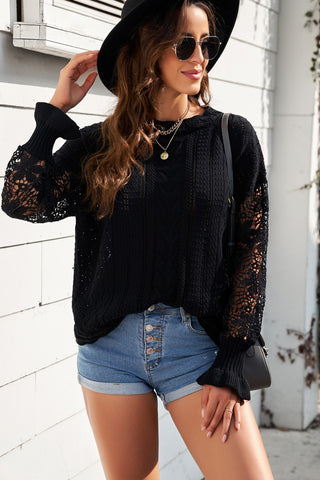 Lantern Sleeve Dropped Shoulder Sweater