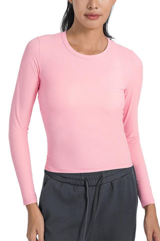 Round Neck Long Sleeve Sports Top