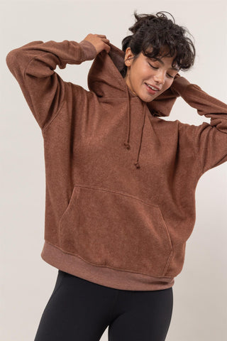 HAYFEVER Brushed Long Sleeve Hoodie with Kangaroo Pocket