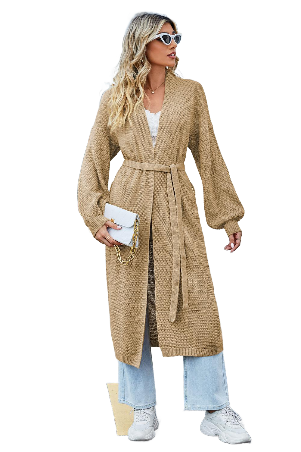 Tie Waist Longline Cardigan