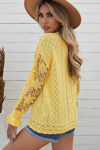 Lantern Sleeve Dropped Shoulder Sweater