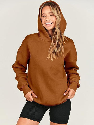 Dropped Shoulder Long Sleeve Hoodie