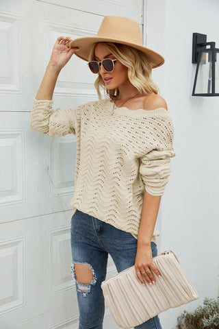 Round Neck Drop Shoulder Sweater