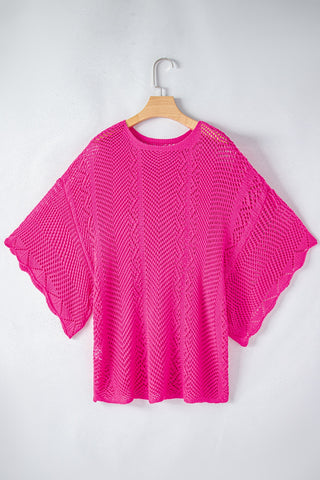 Round Neck Half Sleeve Knit Top