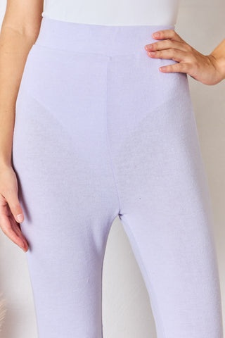 Full Size High Waist Ultra Soft Knit Flare Pants