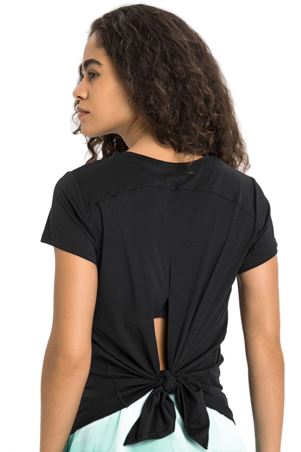 Tie Back Short Sleeve Sports Tee