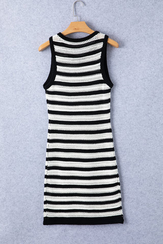 Striped Wide Strap Knit Dress