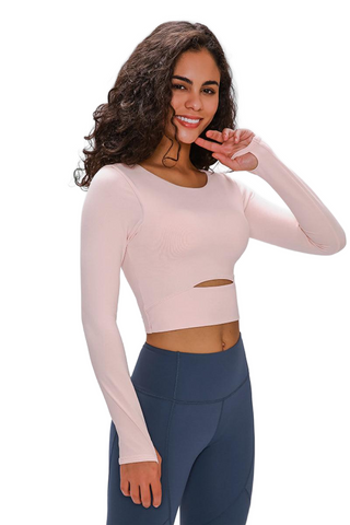 Long Sleeve Cropped Top With Sports Strap