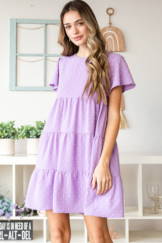 Full Size  Short Sleeve Tiered Dress