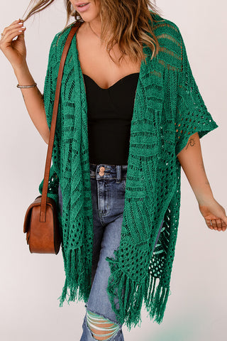 Open Front Cardigan with Fringes