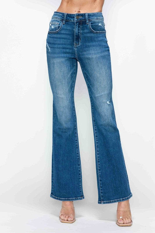 Full Size High Rise Boot cut Jeans with Pockets