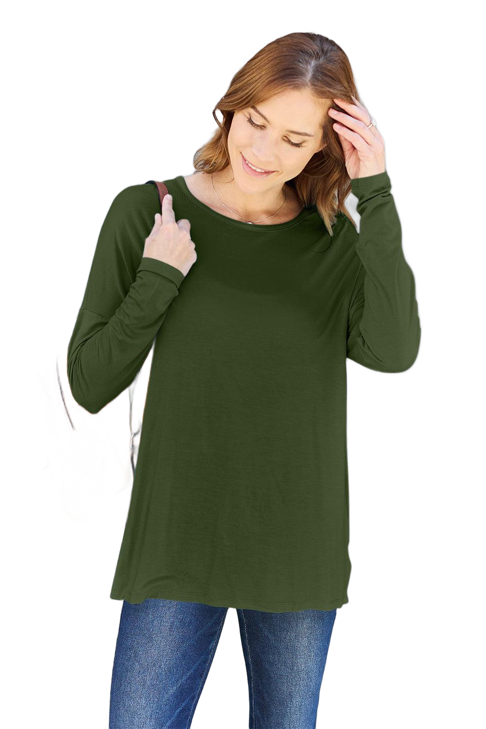 Full Size Round Neck Dropped Shoulder T-Shirt