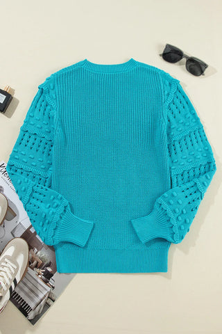 Frill Round Neck Long Sleeve Sweater