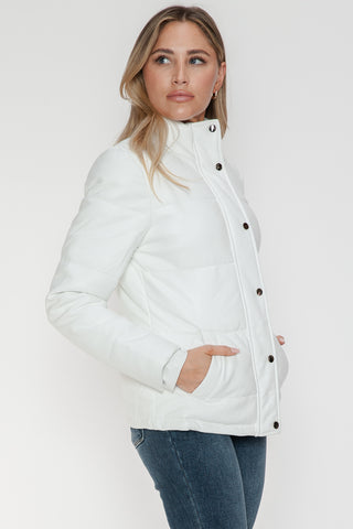 PMI Pocketed Zip Up Turtleneck Puffer Jacket