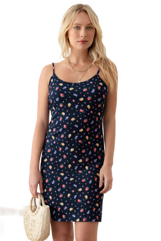 Floral Ribbed Tie-Back Camo Mini Dress