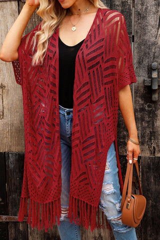 Open Front Cardigan with Fringes