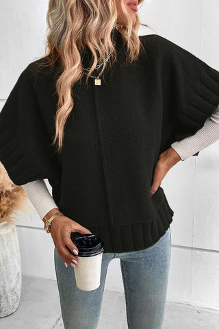 Mock Neck Short Sleeve Sweater