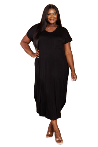 Full Size Solid Maxi Dress