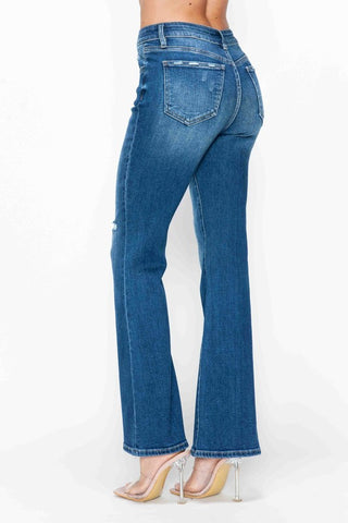 Full Size High Rise Boot cut Jeans with Pockets