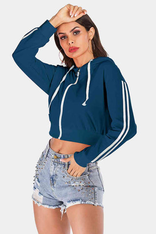 Stripe Cropped Jacket Hoodies For All Kind