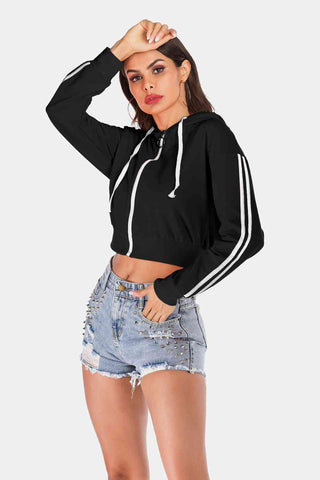 Stripe Cropped Jacket Hoodies For All Kind