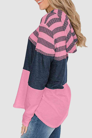 Striped Drawstring Hoodie Hoodies For All Kind