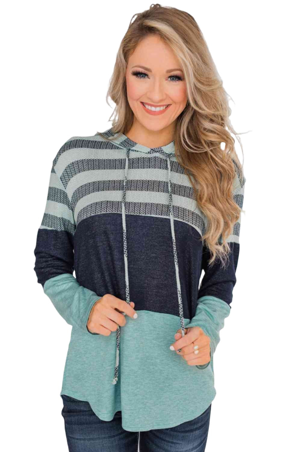 Striped Drawstring Hoodie Hoodies For All Kind