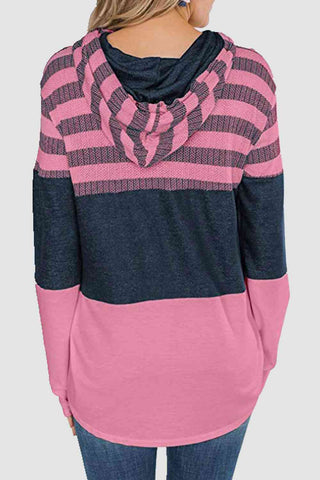 Striped Drawstring Hoodie Hoodies For All Kind