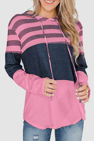 Striped Drawstring Hoodie Hoodies For All Kind