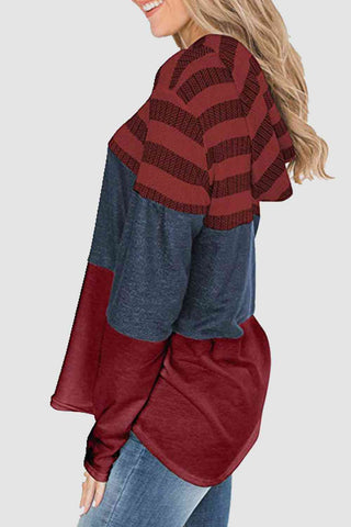 Striped Drawstring Hoodie Hoodies For All Kind