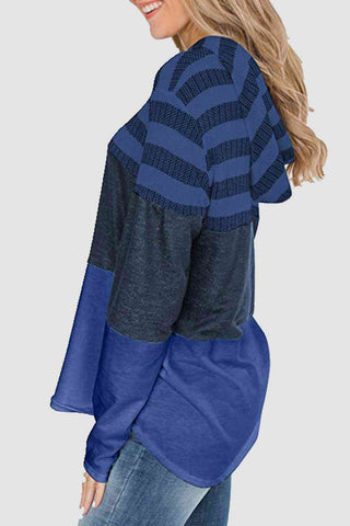 Striped Drawstring Hoodie Hoodies For All Kind