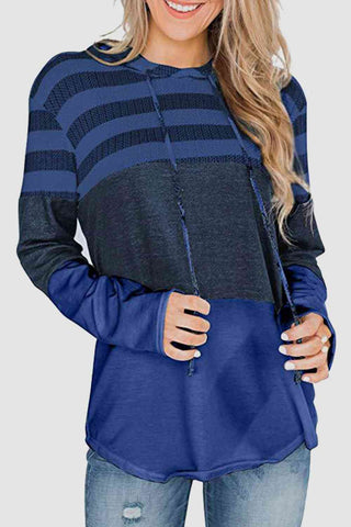 Striped Drawstring Hoodie Hoodies For All Kind