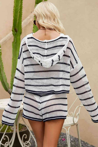 Striped Knit Set Hoodies For All Kind