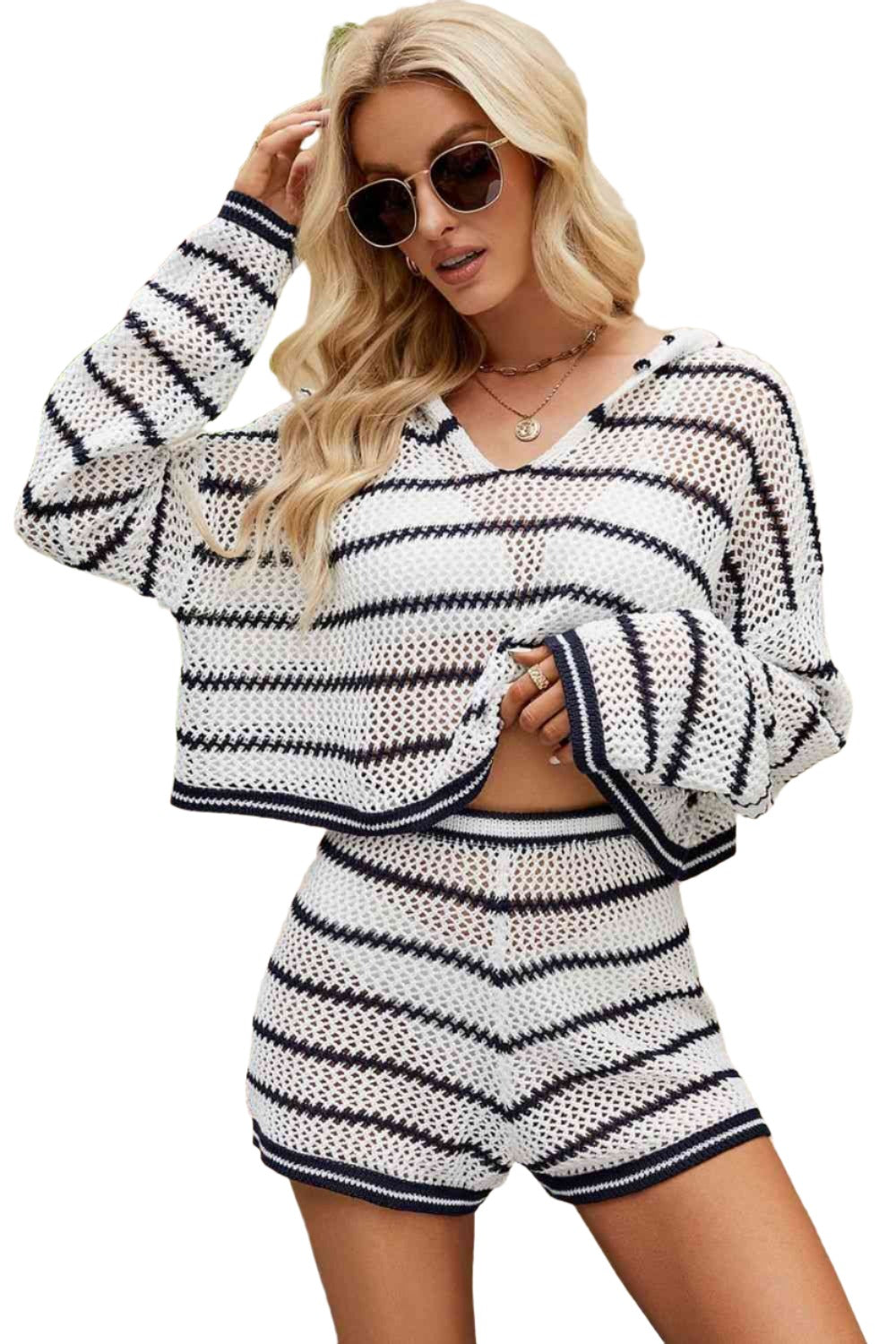 Striped Knit Set Hoodies For All Kind