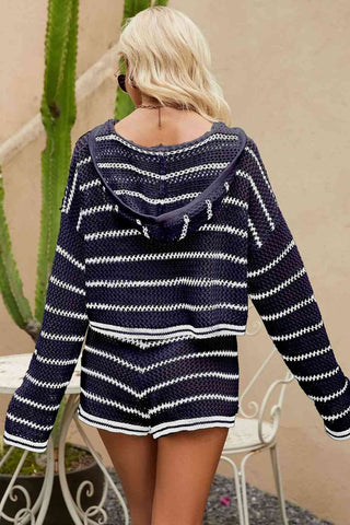 Striped Knit Set Hoodies For All Kind