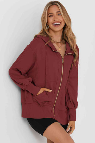 Zip-Up Drawstring Hoodie Hoodies For All Kind