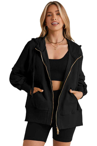 Zip-Up Drawstring Hoodie Hoodies For All Kind