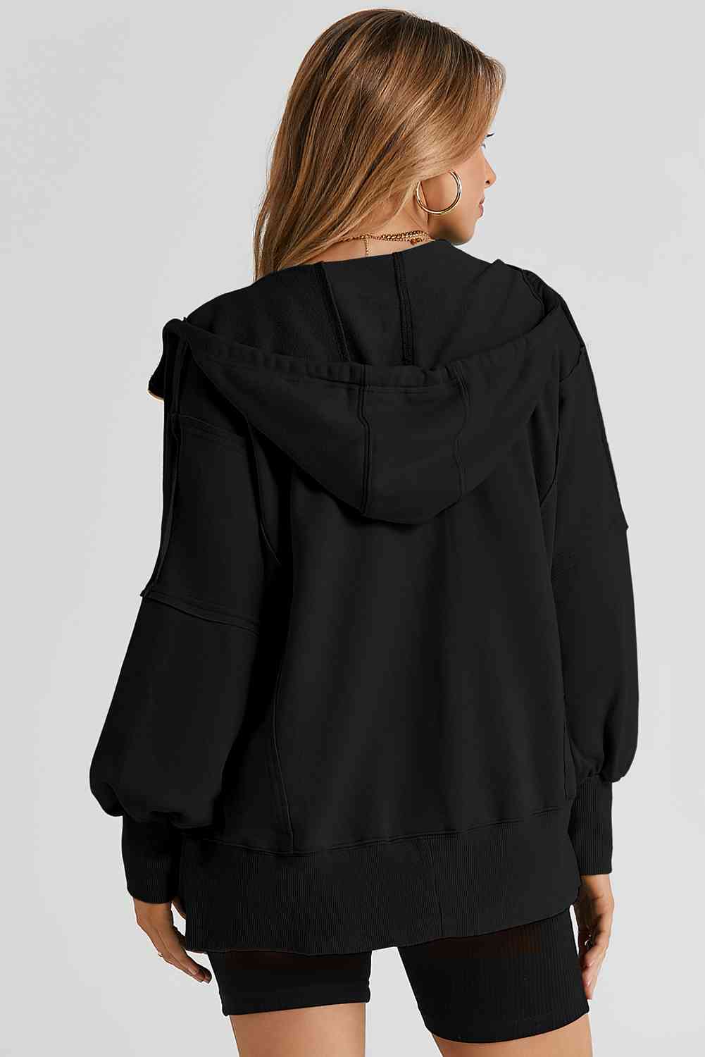 Zip-Up Drawstring Hoodie Hoodies For All Kind