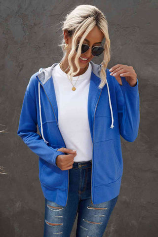 Zip Up Thumbhole Jacket - Zip Up Thumbhole Jacket - Hoodies For All Kind -  - All Female Kind - Trendsi - Hoodies For All Kind - 100100613410122 - 100100613410122